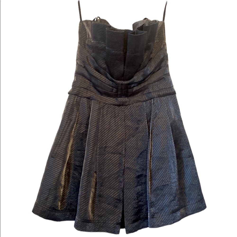 BCBGeneration Shimmer Slate Strapless Dress